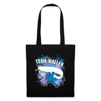 Poisson-chat Wels Waller sur des taches de couleur - Sac en tissu - noir - Devant