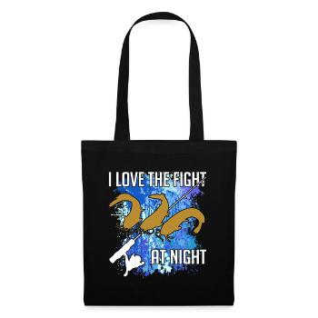 Poisson-chat Poisson-chat Pêche Silhouette de poisson-chat et taches de couleur - Sac en tissu - noir - Devant