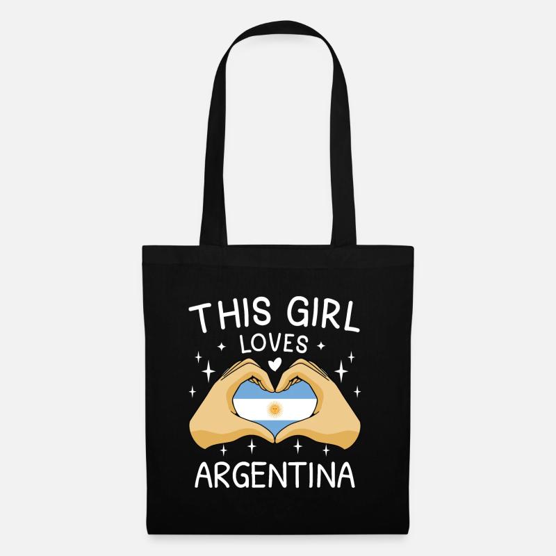 Drapeau de l’Argentine Amérique du Sud Drapeau argentin - Sac en tissu - noir