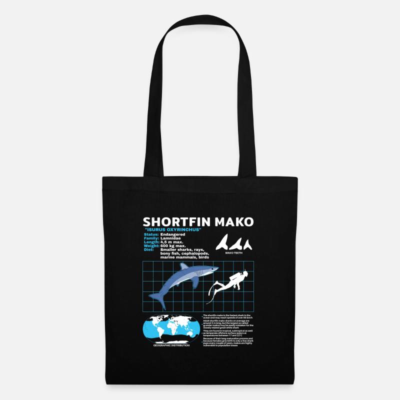Makohai fact sheet - Stoffbeutel - Schwarz