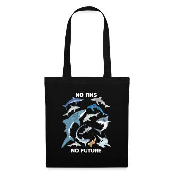 No Fins No Future Blauhai Walhai Haiarten - Stoffbeutel - Schwarz - Vorne