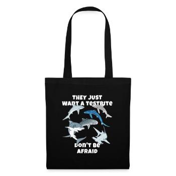 Espèces de requins : Requin bleu, Requin tigre, Requin marteau - Sac en tissu - noir - Devant
