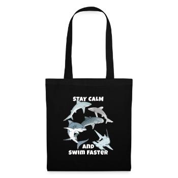 Stay calm and swim faster - Tote Bag - black - Front