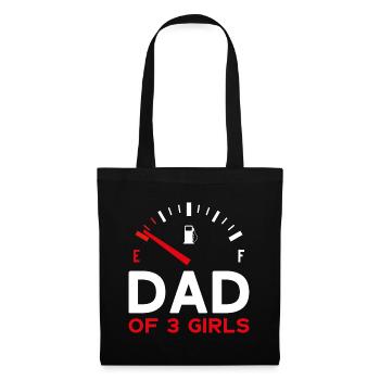 DAD OF 3 GIRLS FATHER'S DAY DAD THREE DAUGHTERS - Tote Bag - black - Front