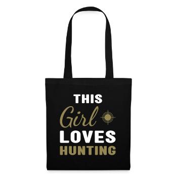 chasseur Cette fille aime la chasse - Sac en tissu - noir - Devant
