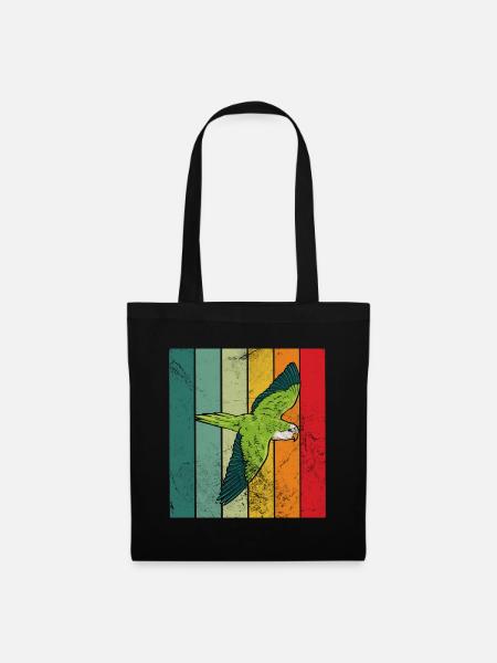 Quaker parrot retro - Stoffbeutel - Schwarz