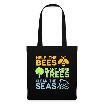Help the Bees Plant More Trees | Forest trees nature - Tote Bag - black - Front