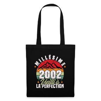 Millésime 2002, Cadeau D'anniversaire Vintage 2002 - Sac en tissu - noir - Devant