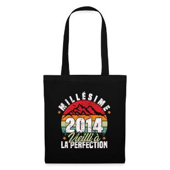 Millésime 2014, Cadeau D'anniversaire Vintage 2014 - Sac en tissu - noir - Devant
