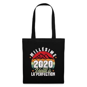 Millésime 2020, Cadeau D'anniversaire Vintage 2020 - Sac en tissu - noir - Devant