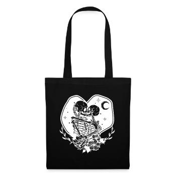 Skeletons in love heart - Tote Bag - black - Front