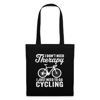 Ich brauche keine Therapie, ich muss nur Fahrrad fahren - Stoffbeutel - Schwarz - Vorne