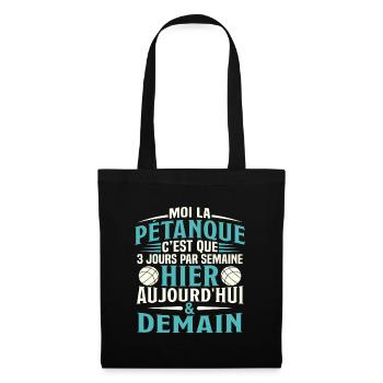 La Pétanque Hier Aujourd'Hui et Demain - Sac en tissu - noir - Devant