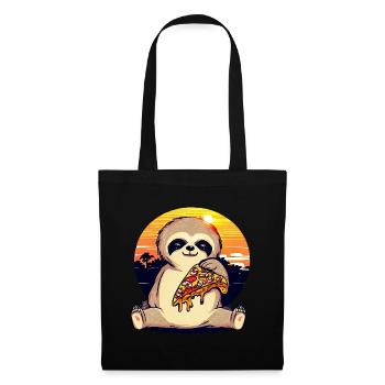 Pizza sloth in the sunset - Tote Bag - black - Front