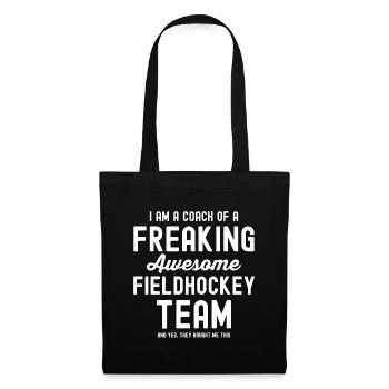 Fieldhockey Feldhockey Coach Trainer Geschenk - Stoffbeutel - Schwarz - Vorne