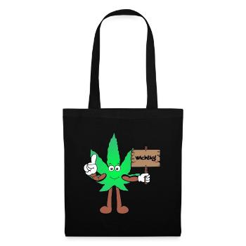 Der Bloom - Weed Cannabis Stoned Hanf Marihuana - Stoffbeutel - Schwarz - Vorne
