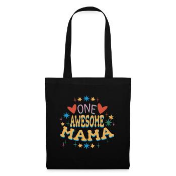 Muttertag Geschenkidee One Awesome Mama - Stoffbeutel - Schwarz - Vorne