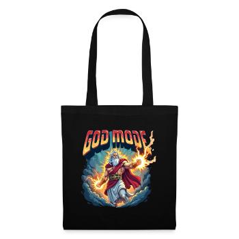 God Mode - Zeus throws lightning in the clouds - Tote Bag - black - Front