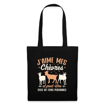 J'aime mes Chevres - Sac en tissu - noir - Devant