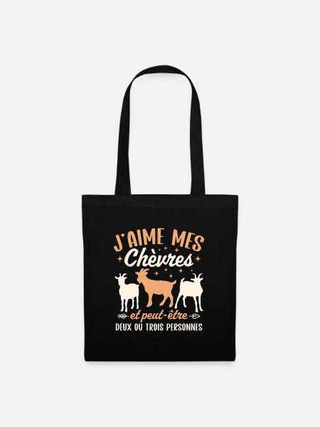 J'aime mes Chevres - Sac en tissu - noir