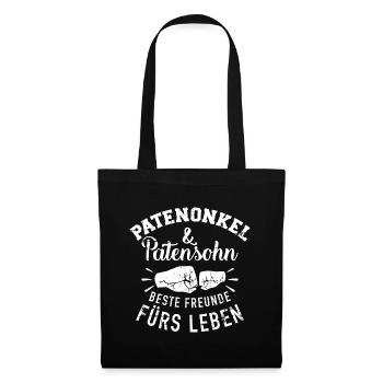 Patenonkel - Stoffbeutel - Schwarz - Vorne