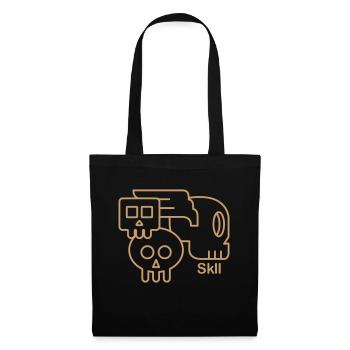 Skll - skull et famille de crânes - Sac en tissu - noir - Devant