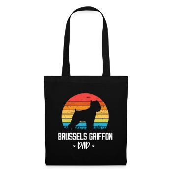 Bruxelles Griffon amoureux chien propriétaire papa maman - Sac en tissu - noir - Devant