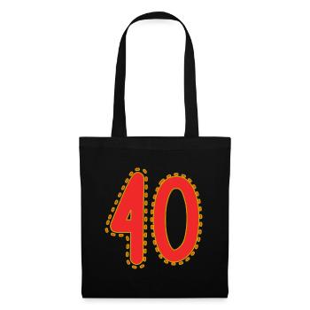 40. 40 ANS. 40e ANNIVERSAIRE. ANNIVERSAIRE 40 ANS. - Sac en tissu - noir - Devant