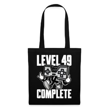 Niveau 49 Cadeau d’anniversaire complet 49 ans - Sac en tissu - noir - Devant