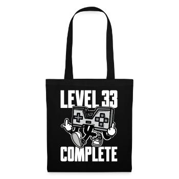Level 33 Complete Birthday Gift 33 Years - Tote Bag - black - Front