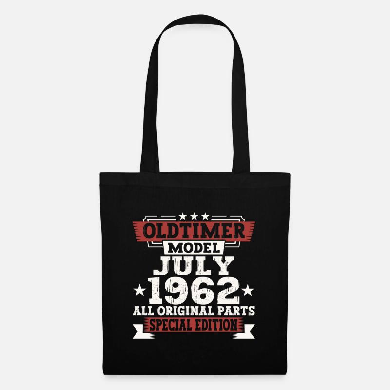 Oldtimer Juli 1962 60. Geburtstag Geschenk Herren - Stoffbeutel - Schwarz