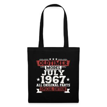 Oldtimer Juli 1967 55. Geburtstag Geschenk Herren - Stoffbeutel - Schwarz - Vorne