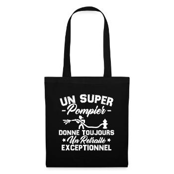 Super pompier donne toujours retraité exceptionnel - Sac en tissu - noir - Devant