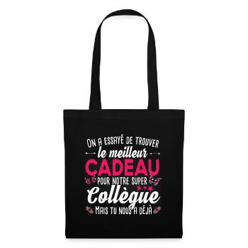 Collègue Retraite Femme T-shirt Mug Cadeau - Sac en tissu - noir - Devant