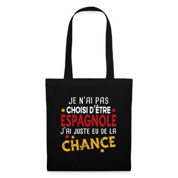 Espagnole Espagne Femme Chance Cadeau Pays Humour - Sac en tissu - noir - Devant