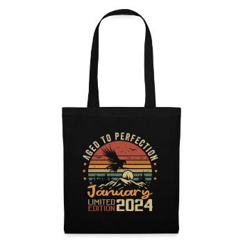 January 2024 Retro Vintage Birthday Gift - Tote Bag - black - Front