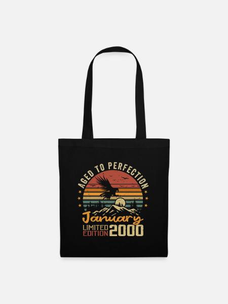 Januar 2000 Retro Vintage Geburtstagsgeschenk - Stoffbeutel - Schwarz