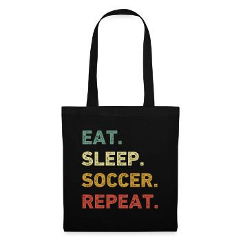 Eat Sleep Soccer Repeat Retro Funny Soccer - Tote Bag - black - Front