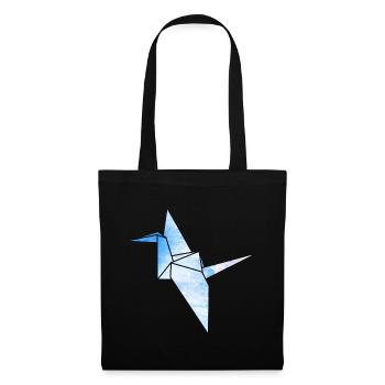 Grue origami - Sac en tissu - noir - Devant