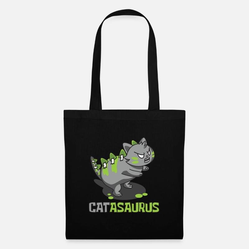 catasaurus rawr dangerous cat dinosaur saurier - Stoffbeutel - Schwarz