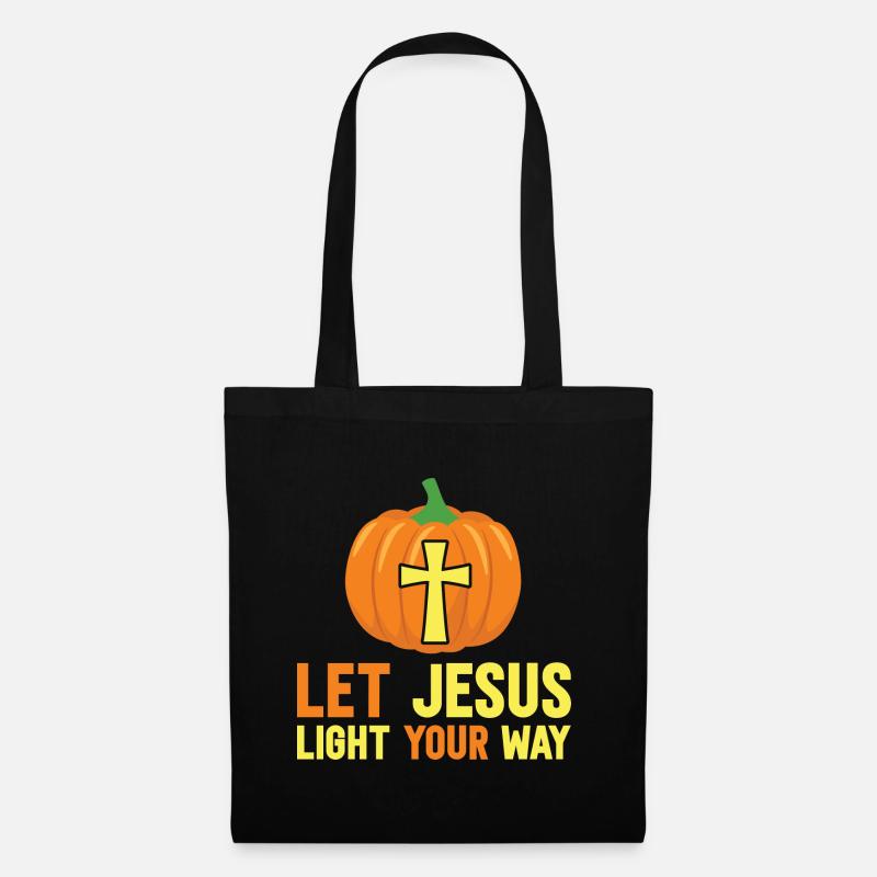 Botschaften aus der Bibel Jesus Licht der Welt - Stoffbeutel - Schwarz