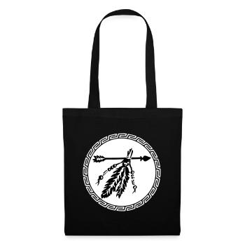 Flèche avec plumes, protection, natif américain - Sac en tissu - noir - Devant