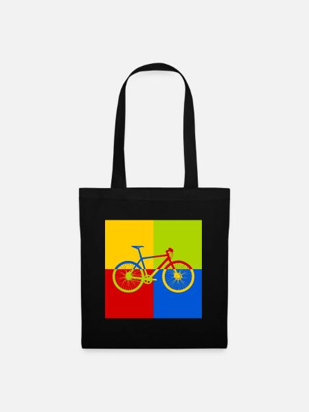 Fahrrad im Pop-Art Stil - Stoffbeutel - Schwarz