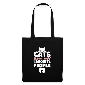 Katzen sind meine favorisierten Menschen - Stoffbeutel - Schwarz - Vorne