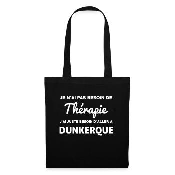 DUNKERQUE THÉRAPIE - Sac en tissu - noir - Devant