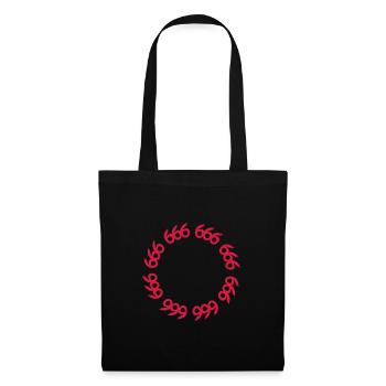 Cadeau de cercle de symbole maléfique numéro 666 - Sac en tissu - noir - Devant