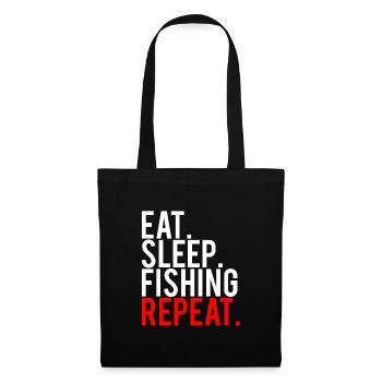 Eat Sleep Fishing Repeat Fish and Angler Design - Tote Bag - black - Front