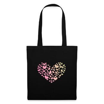 Coeur de coeur amour anniversaire romantique - Sac en tissu - noir - Devant