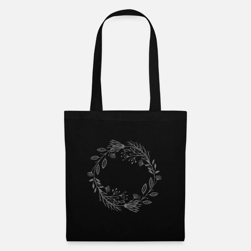 wreath grey - Stoffbeutel - Schwarz