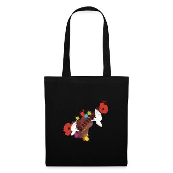 Peace and love - Sac en tissu - noir - Devant